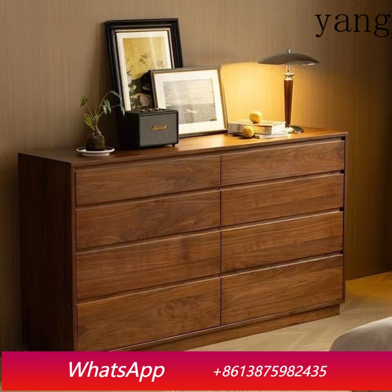 

LTT New Chinese Home Bedroom Wall Wooden Cabinet Master Bedroom Bedside Locker