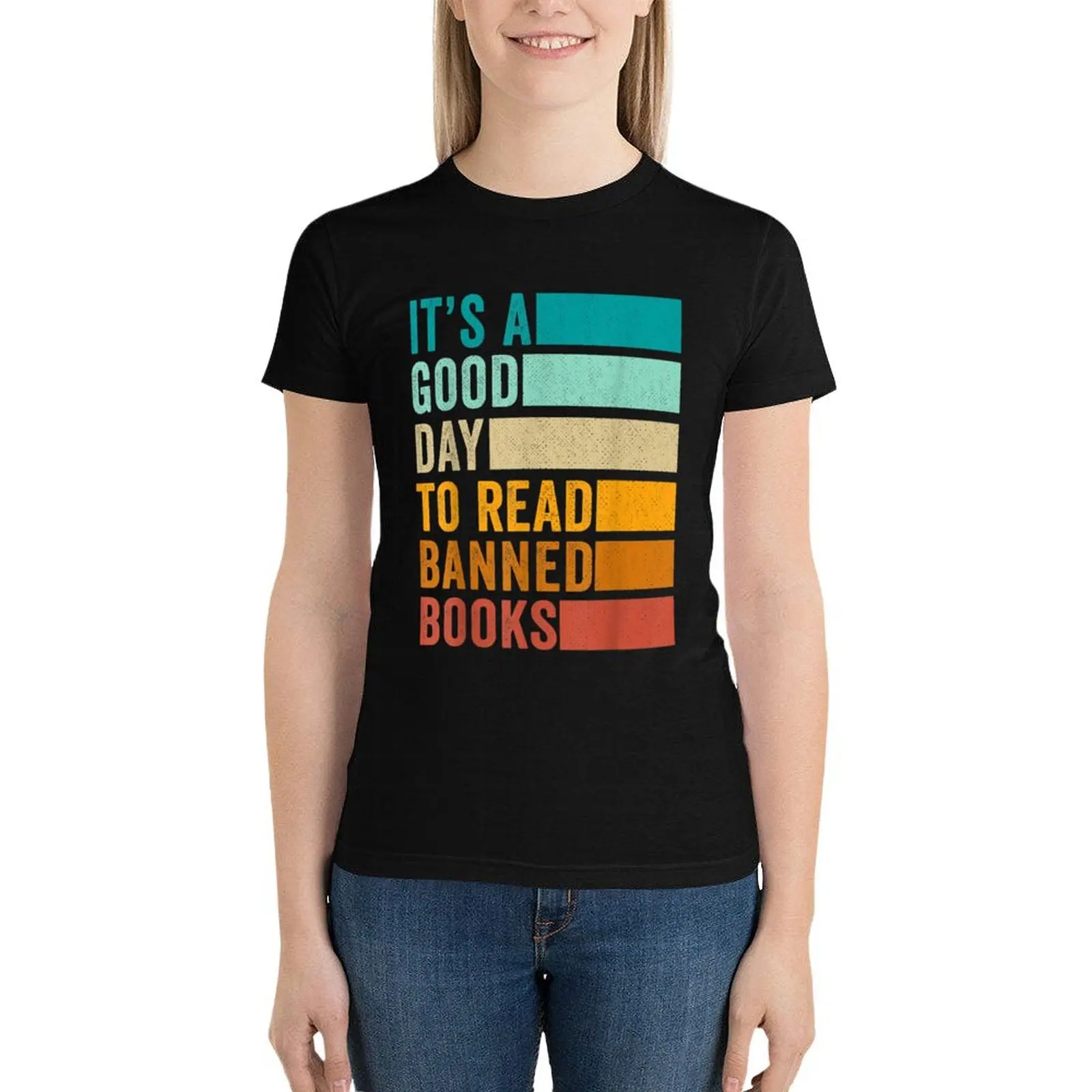 

It's A Good Day To Read Banned Books T-Shirt animal print shirt for girls aesthetic clothes oversized workout shirts for Women