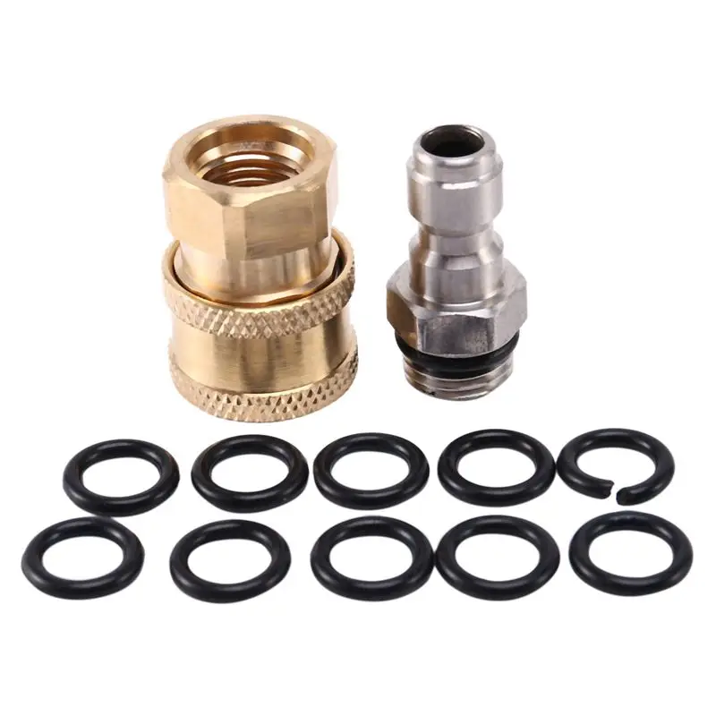 HRBAJ-8X Pressure Washer Adapter Set,1/4 Inch Quick Disconnect Kit With 80 Pack O-Ring.5000 Psi