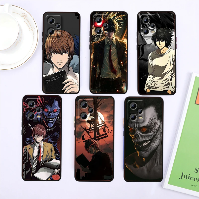 D-Death Note Cool Art For Xiaomi Redmi Note 13 12R 12 12S Turbo 11 11T 11S 10 10S Pro Plus 5G Black Back Phone Case