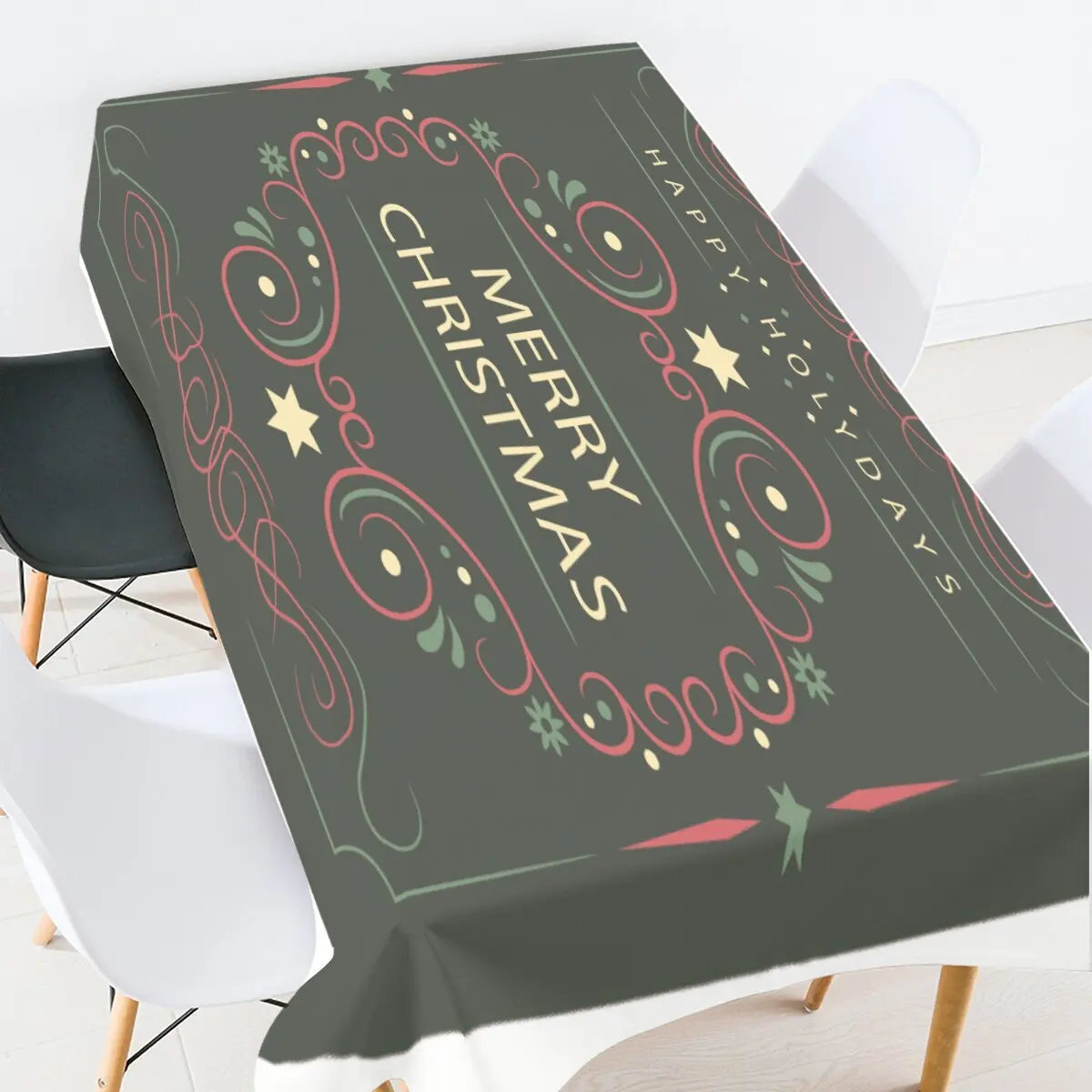 Christmas stockings tablecloth  Christmas party tablecloth coffee table tablecloth New Year holiday decorations