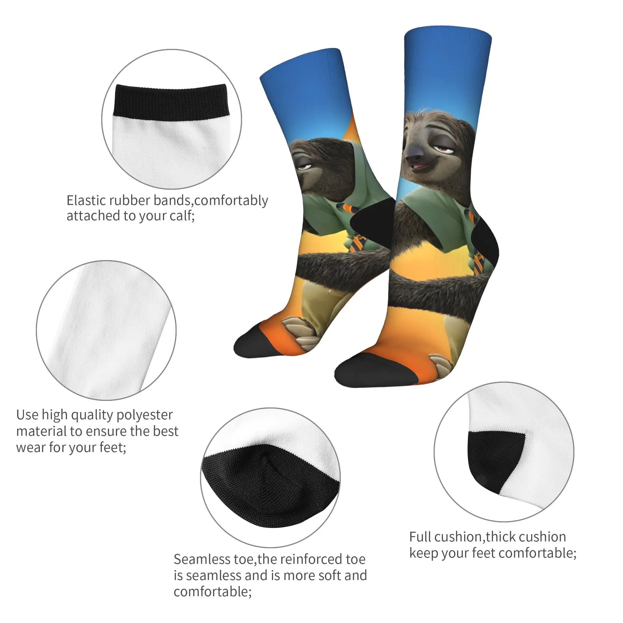 Adultos homens meias anime zootopia dos desenhos animados meias primavera gótico quente macio meias gráfico skate não deslizamento meias