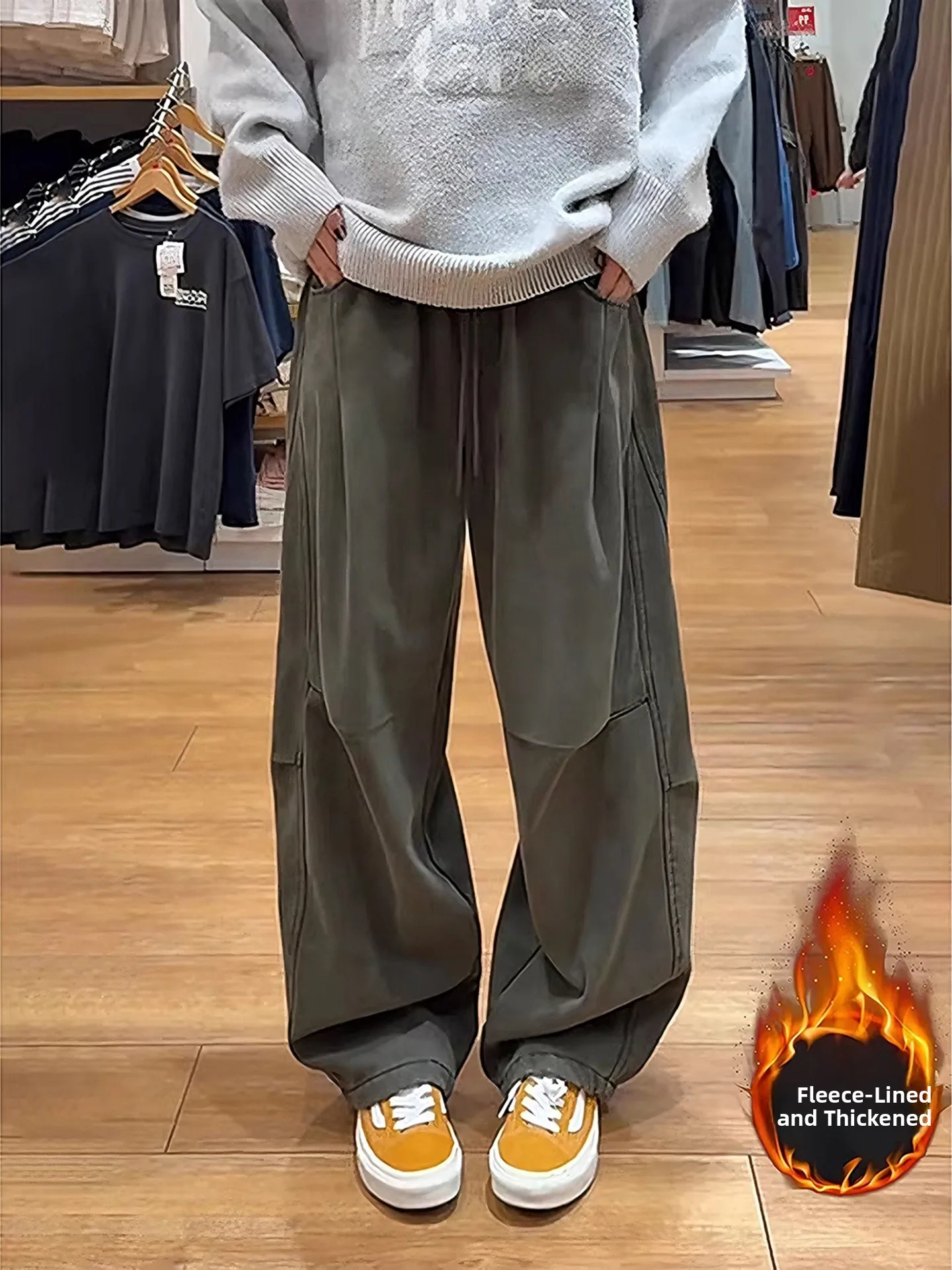 

American Military een Folded Blade Pants Men's Winter Fce Wide Leg Workwear Casual Sports Leisure Trousers