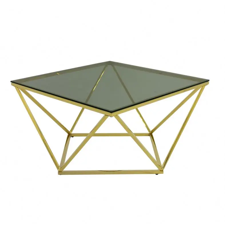 selling gold accessories base plated best furniture metal sofa side coffee table with, glass top for restaurant/