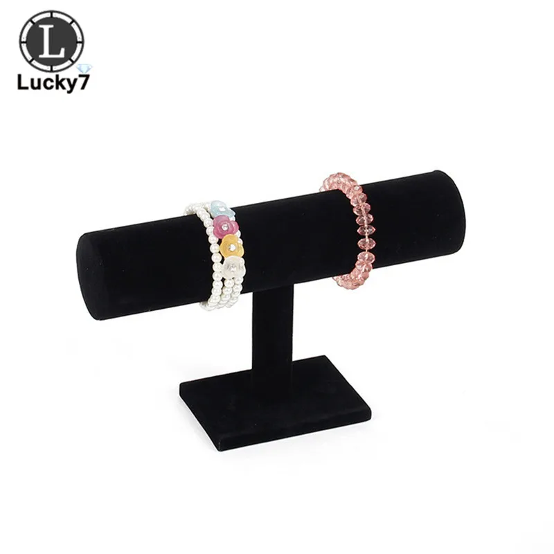 White PU Leather Bracelet Chain Watch T-Bar Rack Jewelry Hard Display Stand Holder Jewelry Organizer Hard Display Stand