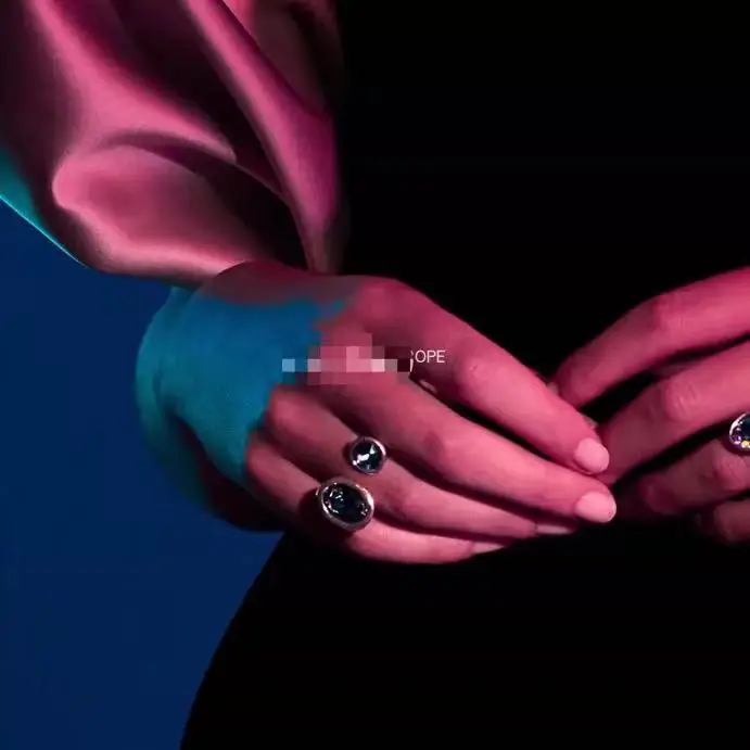 Yisheng alloy bead Crystal stone gem ring, Silver clasp, fashion, with logo, wholesale, new 2021, European fashion gift