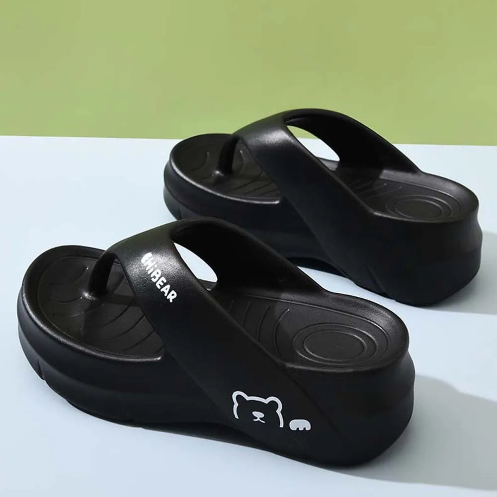 

Pool Anti-slip Thick Soled Flip-flop Cartoon Thickened Adult EVA Slippers Resilience Soft Bathroom Sandals Women
