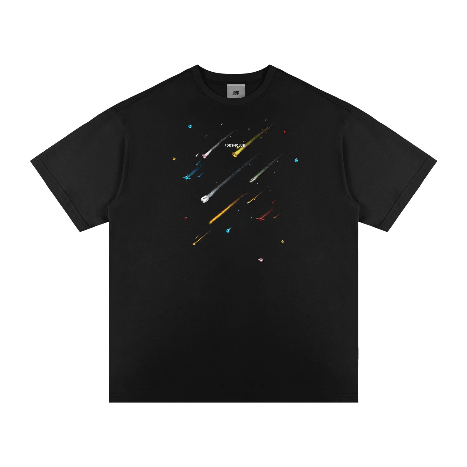 Fashion Meteor Gem Print Short-sleeve T-shirts Men Women 2025 Summer New Trendy Tees Couple Wear Sports Loose Comfort Chic Tops