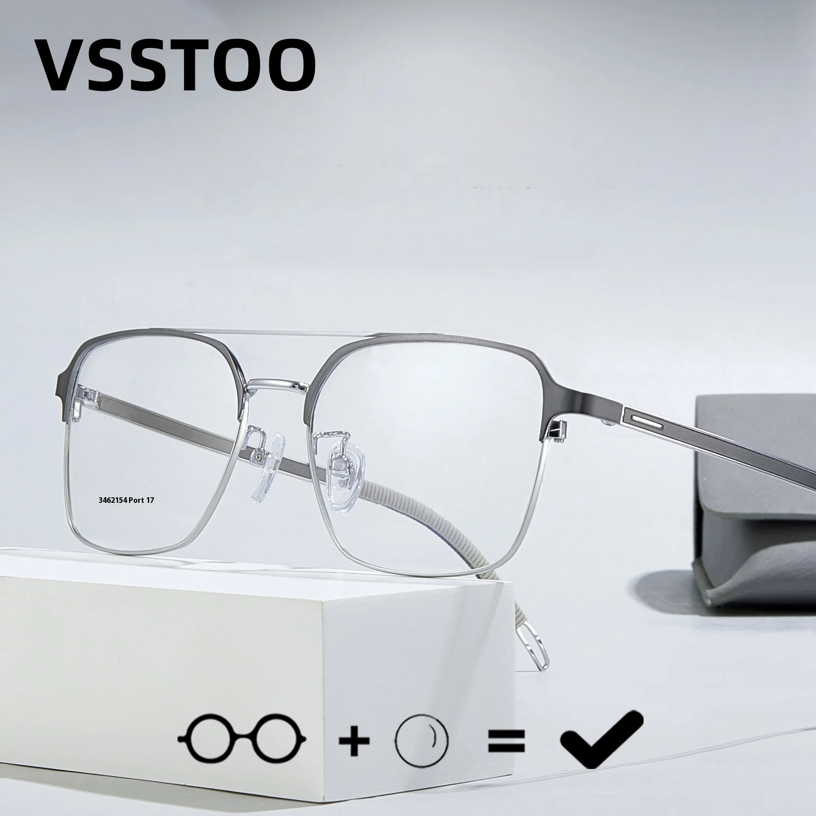 

Premium Business Eyewear - Double Beam Design, Comfortable Nose Pads, 14g Lightweight