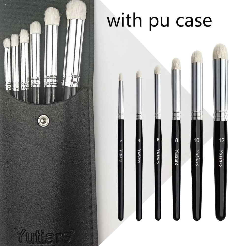 

A set of 6 round-headed dry brushes with a portable storage bag, suitable for watercolor, acrylic, and model painting