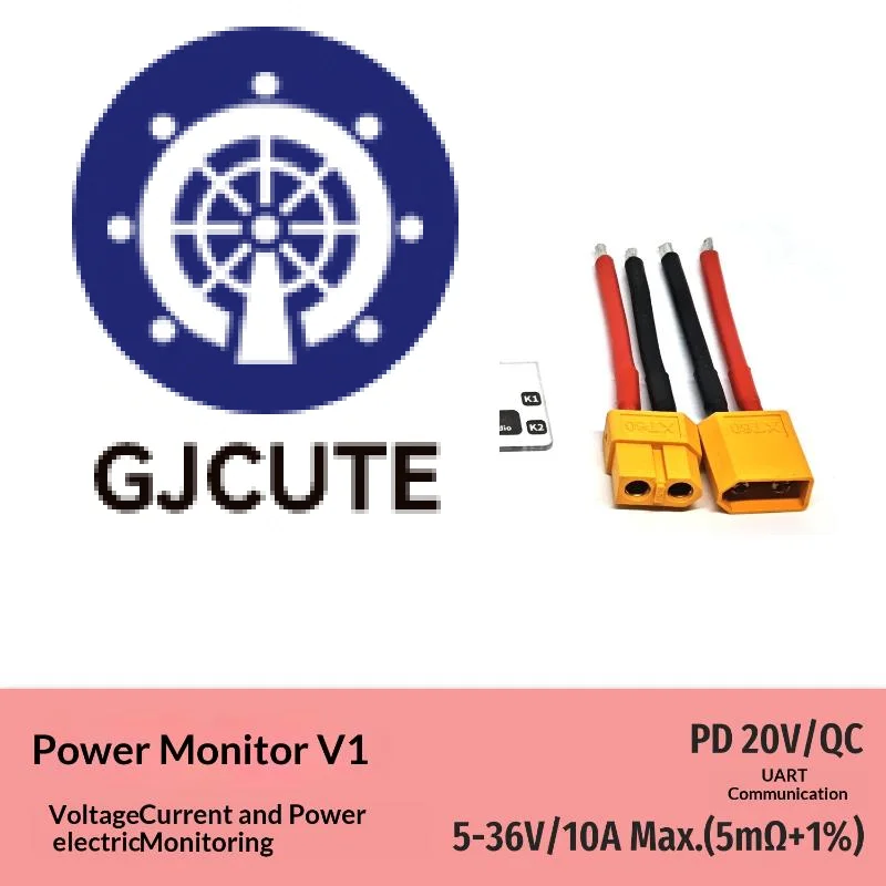 

1 Set 36V 10A Max Power Monitor Module With XT60 Connector PD QC Support For RC Drone Battery Power Detection