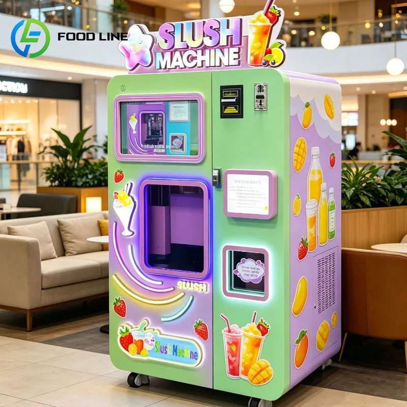 Self Service Slush Machine Vending Frozen Ice Drink Machine Smart Touch Screen LED Operated for Public Places Customized