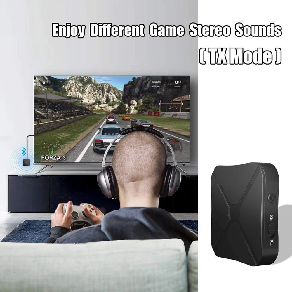 Bluetooth 5.0 Transmitter Receiver 2 in 1 Bluetooth Adapter 3.5 mm Jack for Simultaneous Use of Tx and Rx 2 Devices