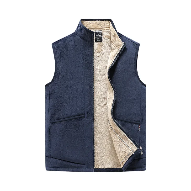 Double-Sided Lamb Velvet Fleece Lined Vest Winter New Style for Middle-Aged And Elderly People Silver Fox Velvet Fleece Vest