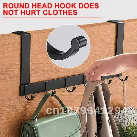 Hooks Over The Door 5 Hooks Home Bathroom Organizer Rack Clothes Coat Hat Towel Hanger New Bathroom Kitchen Accessories Holder