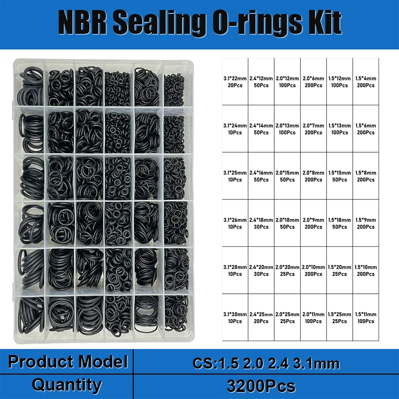Gummi O Ring Dichtung Unterlegscheibe Sanitär Dichtung Ölbeständig Oring Automobil Sanitär Wasserhahn Wasser Reparatur Schwarz NBR Dichtung O-Ring – Detail 8