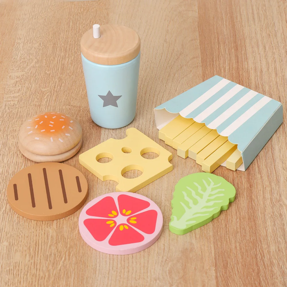 Kitchen Toy High quality pretend play kids simulation wooden food salad set creative wooden fruit toy Early education play house