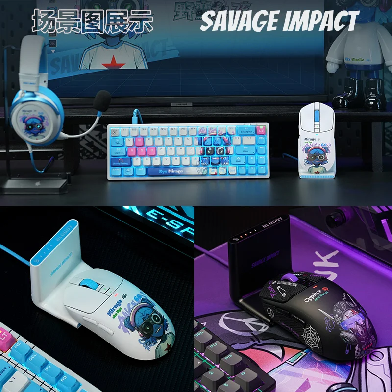 A4Tech Bloody Savage Impact R72Pro 듀오 무선 듀얼 모델 PAW3395 센서 경량 노트북 E-스포츠 게임용 마우스 선물