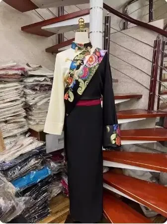 Chemises Tibétaines Chinoises pour Femmes, Ensembles de Robe, Costumes de Scène de Performance, Printemps et Automne