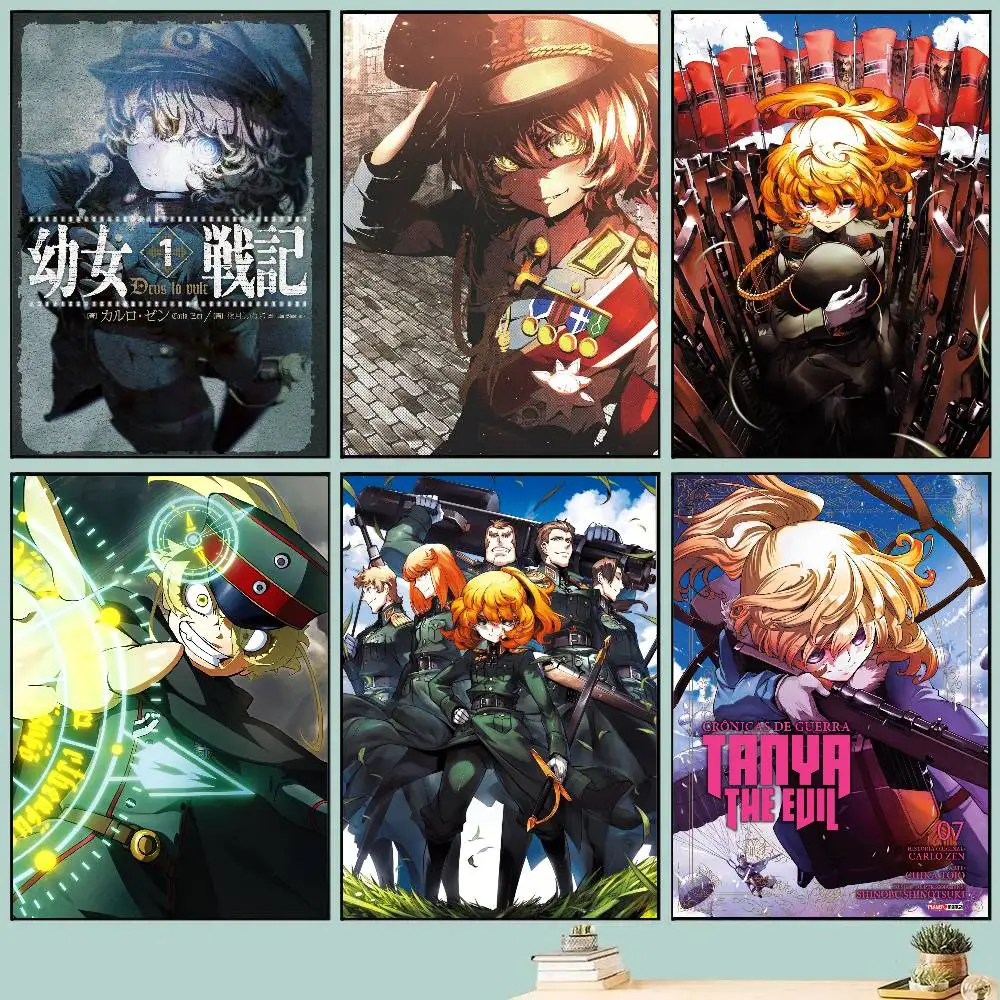 Saga Of T-Tanya The Evil Anime Posters Living Room Bar Cafe Quality Canvas Vintage Style Comics Painting Art Home Wall Decor