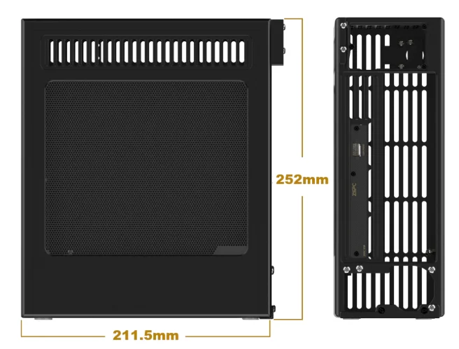 Mini Console and Thin Game Console Case 4.9 Liter Compact - All Aluminum ITX Case ZS-D2 V4 with Half-height Blade Card