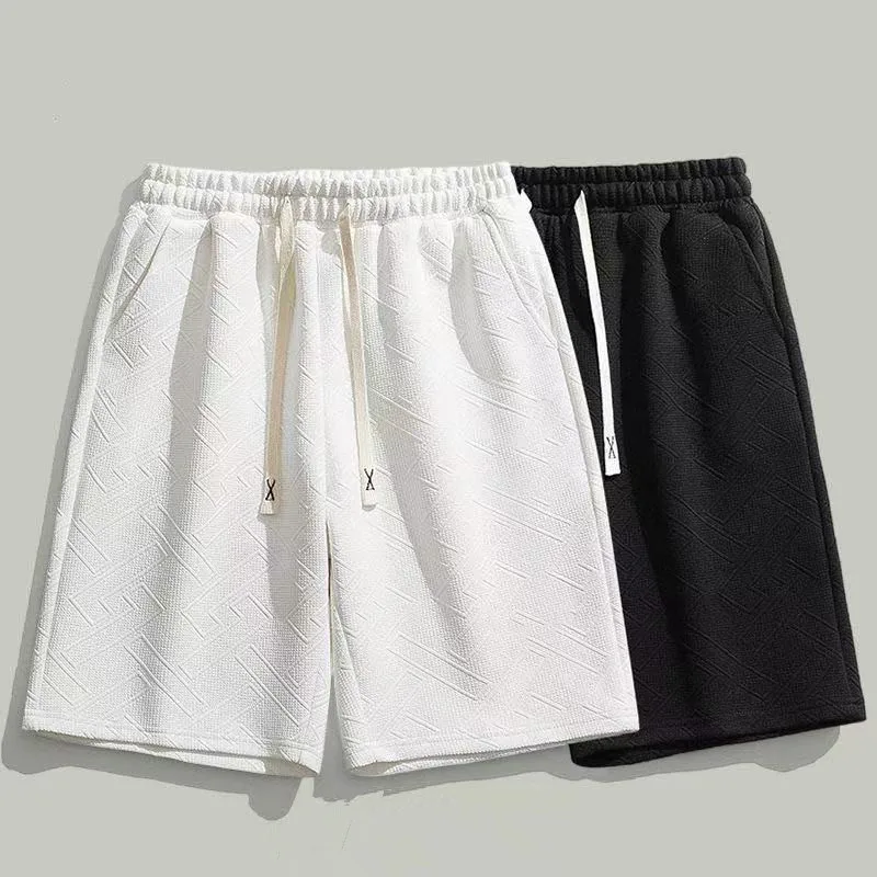 

Solid Breathable Shorts Summer Men's Fashion Trendy Brand Lightweight Drawstring Basketball Sports Fitness Large Middle Pants