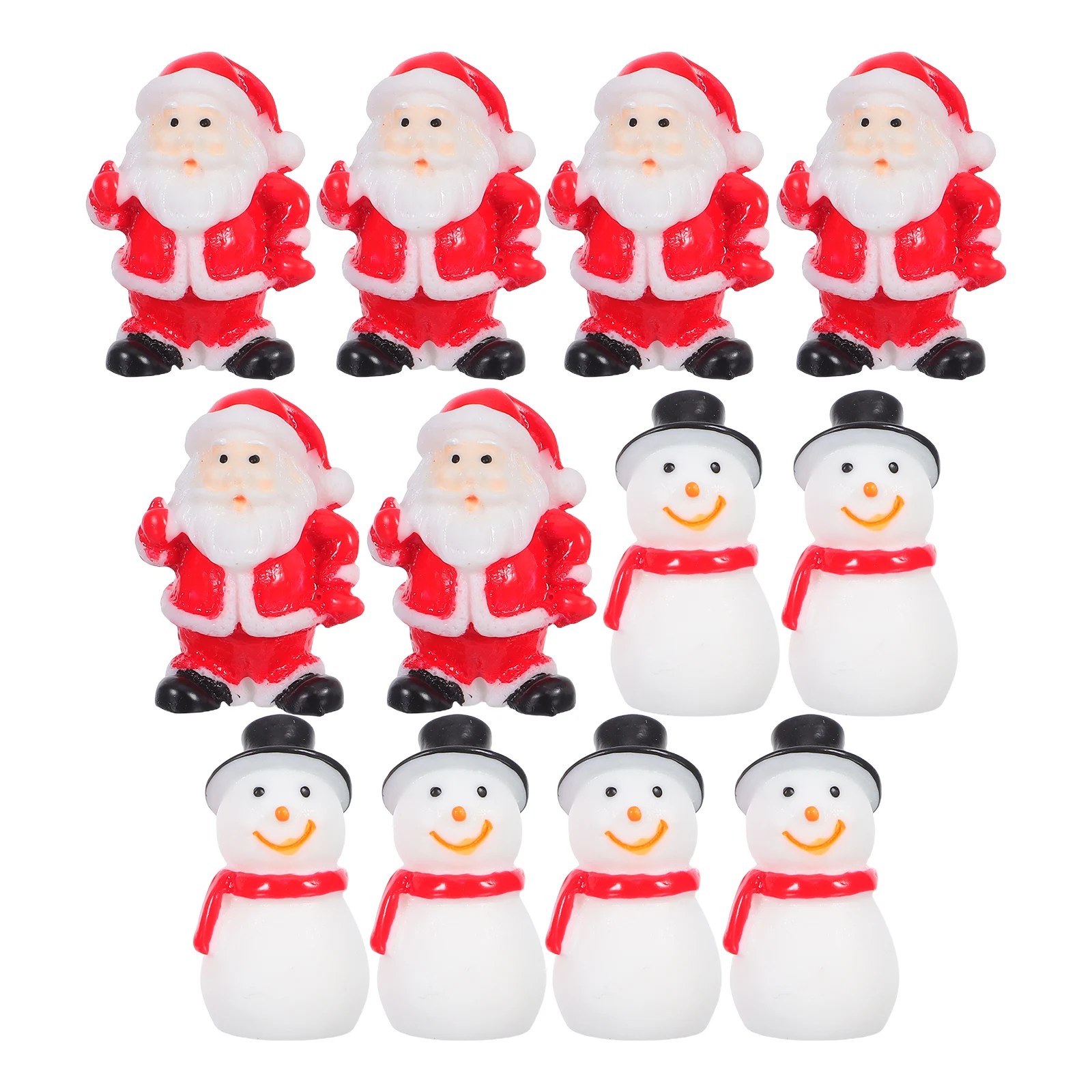 

12Pcs Christmas Resin Snowman Mini Ornaments Santa Claus Decorations Holiday Tabletop Micro Landscape 1.18-Inch