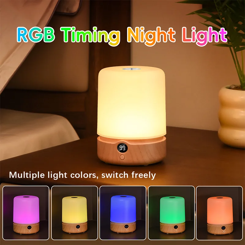 

Светодиодный ночник, перезаряжаемый через USB-C, с сенсорным управлением, подходит для спален и гостиных, доступен в 9 цветах.