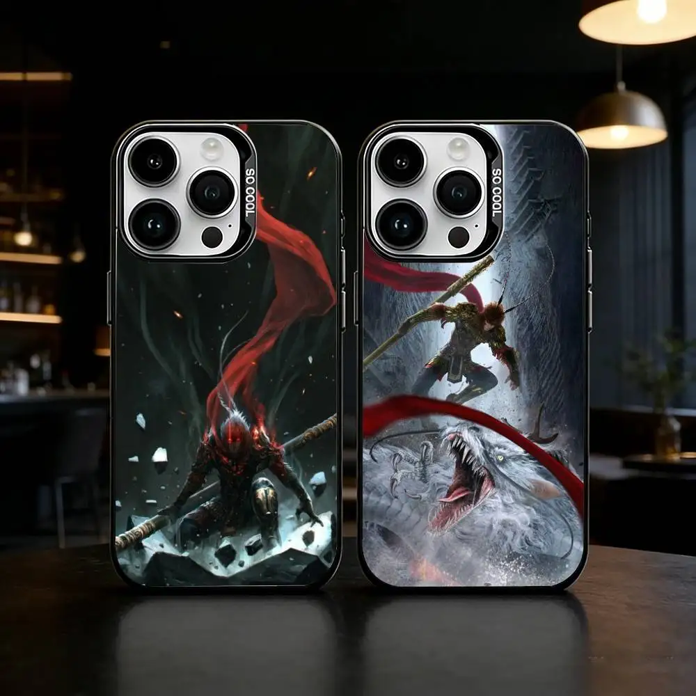 

B-Black Myth Wukong Phone Case Color Silver Shell For IPhone 17 16 15 14 13 12 11 Pro Max Plus