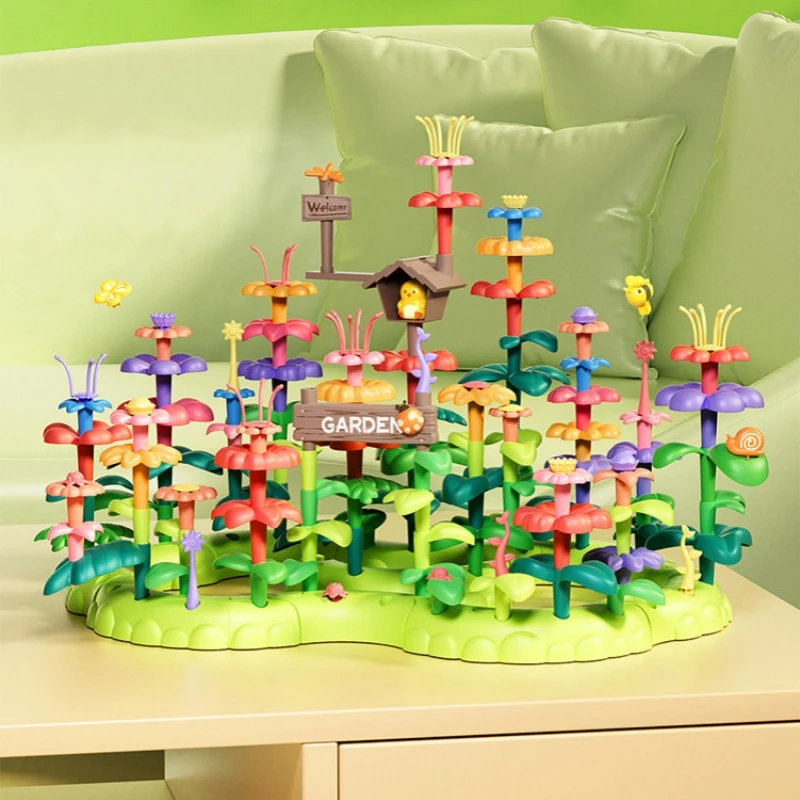 Garden Flower DIY Building Toys Girls Toys Game For Toddlers Educational Preschool Toy Gift Puzzle Creative Toys for Girls