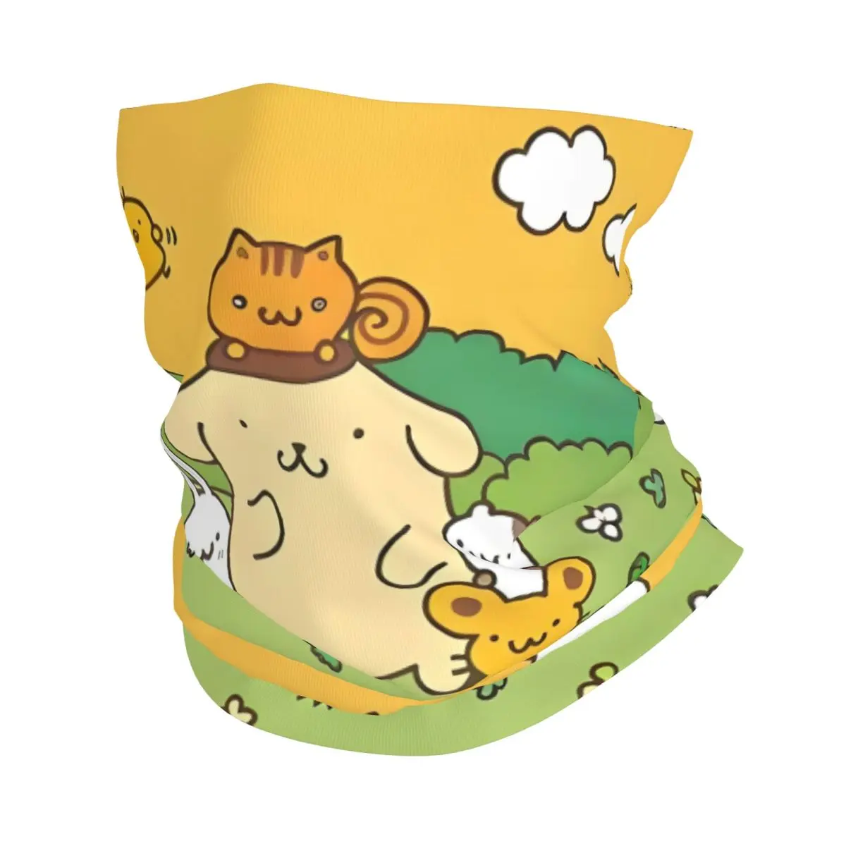 Бандана на заказ Sanrio с помпонами и героями мультфильмов, гетры для пеших прогулок, кемпинга, мужчин и женщин, шарф с запахом, милая повязка на голову в стиле аниме, теплая