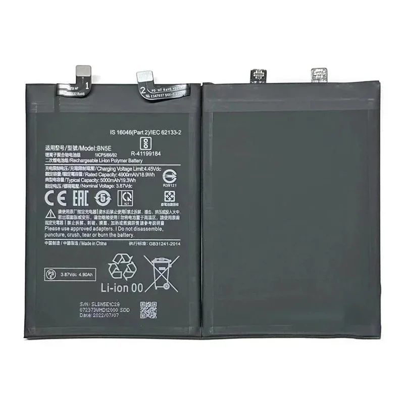 Nueva batería de teléfono móvil BN5E 5000mAh para Xiaomi Redmi Note 11 Pro 5G/ 11EPro /POCO X4 PRO baterías de repuesto para teléfono