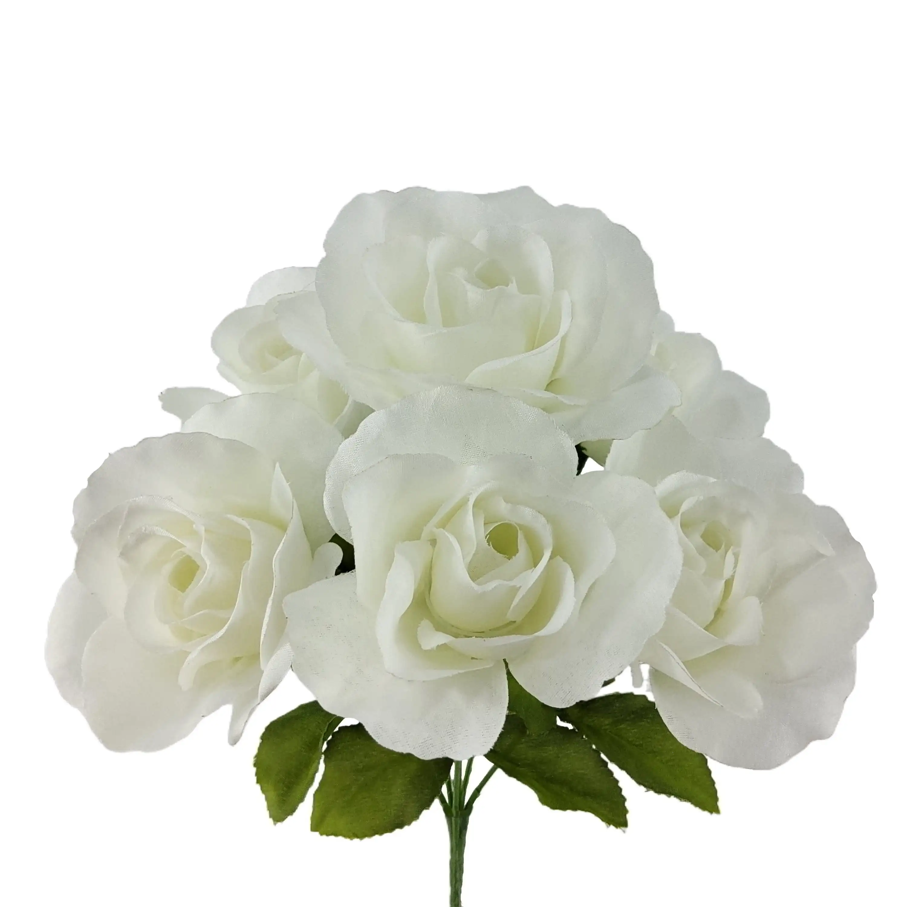 Indoor Artificial Sweet Rose Flower Pick, White Color, Assembled Height: 14"