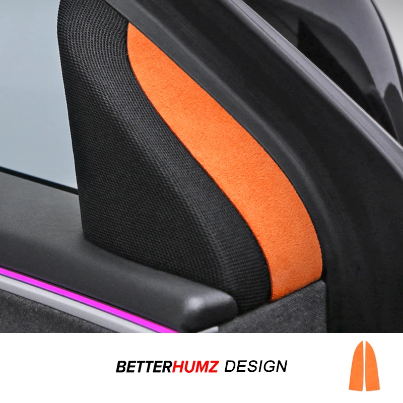Für Tesla Model 3 Highland Model Y 2018–2025, Wacholder, hergestellt aus Alcantara, Auto-Innentür-Lautsprecher-Panel-Zieraufkleber, Zubehör
