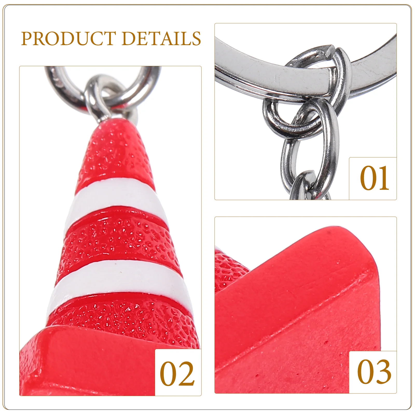 Mini Traffic Police Cone Keychain Hanging Decor Bag Pendant for Wallet Keychains