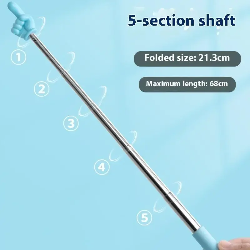 Durable Stainless Steel Teaching Pointer Telescopic Rod Finger Design Teaching Stick Classroom Finger Teachers
