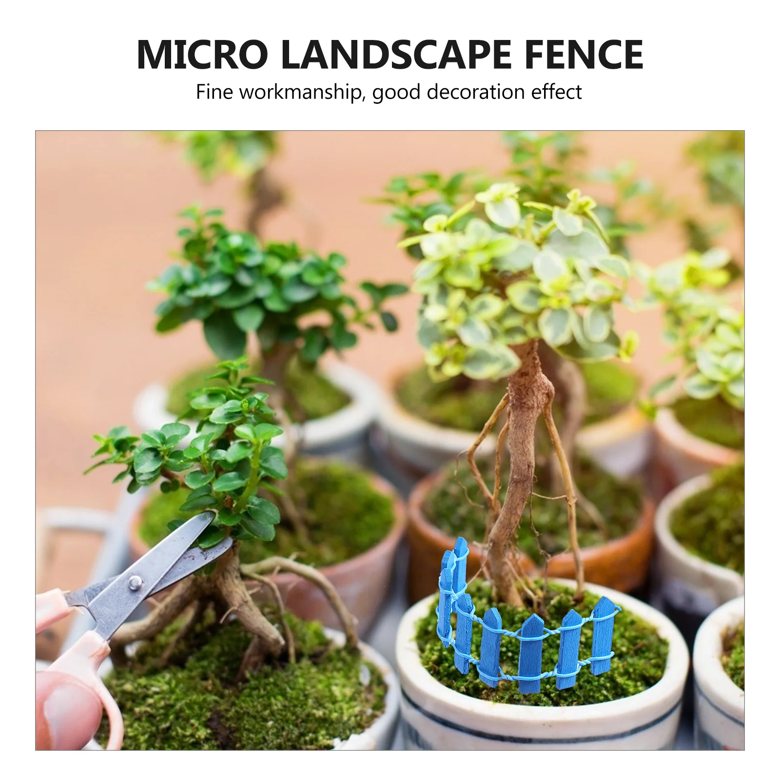 

12Pcs Mini Wooden Fence Micro Landscape Decor Succulent Fish Tank Garden Ornament Fairy Garden Accessories Miniature Fence