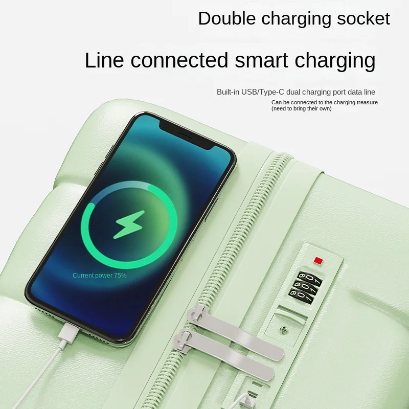 Carrinho de viagem para homens e mulheres, conjunto de bagagem de grande capacidade de 20-26 polegadas com zíper, mala de cabine leve