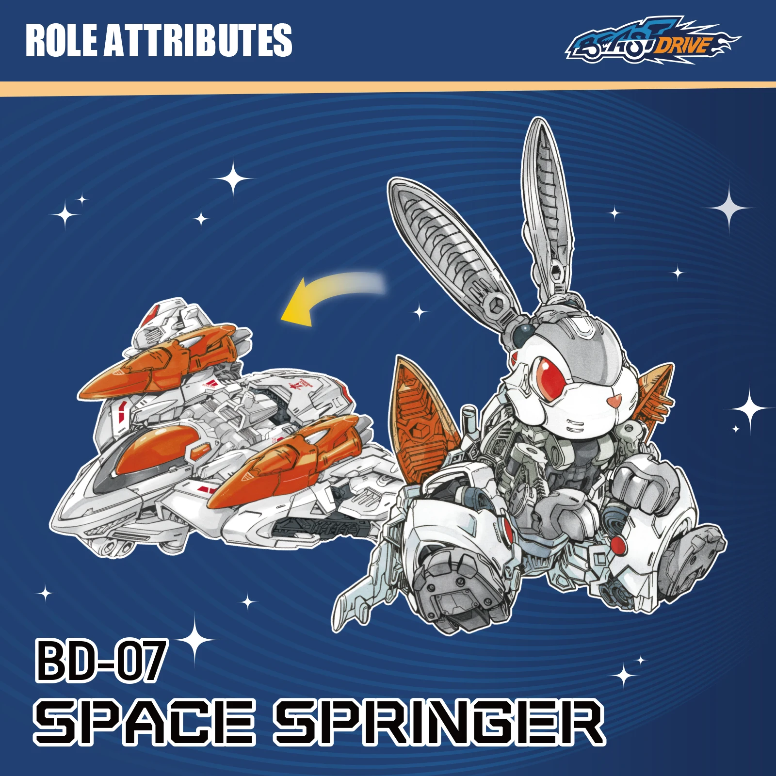 52TOYS BEASTDRIVE SPACE SPRINGER, Deformation Robot, Converting in Rabbit and Fighter, Action Figure, Collectible Gift