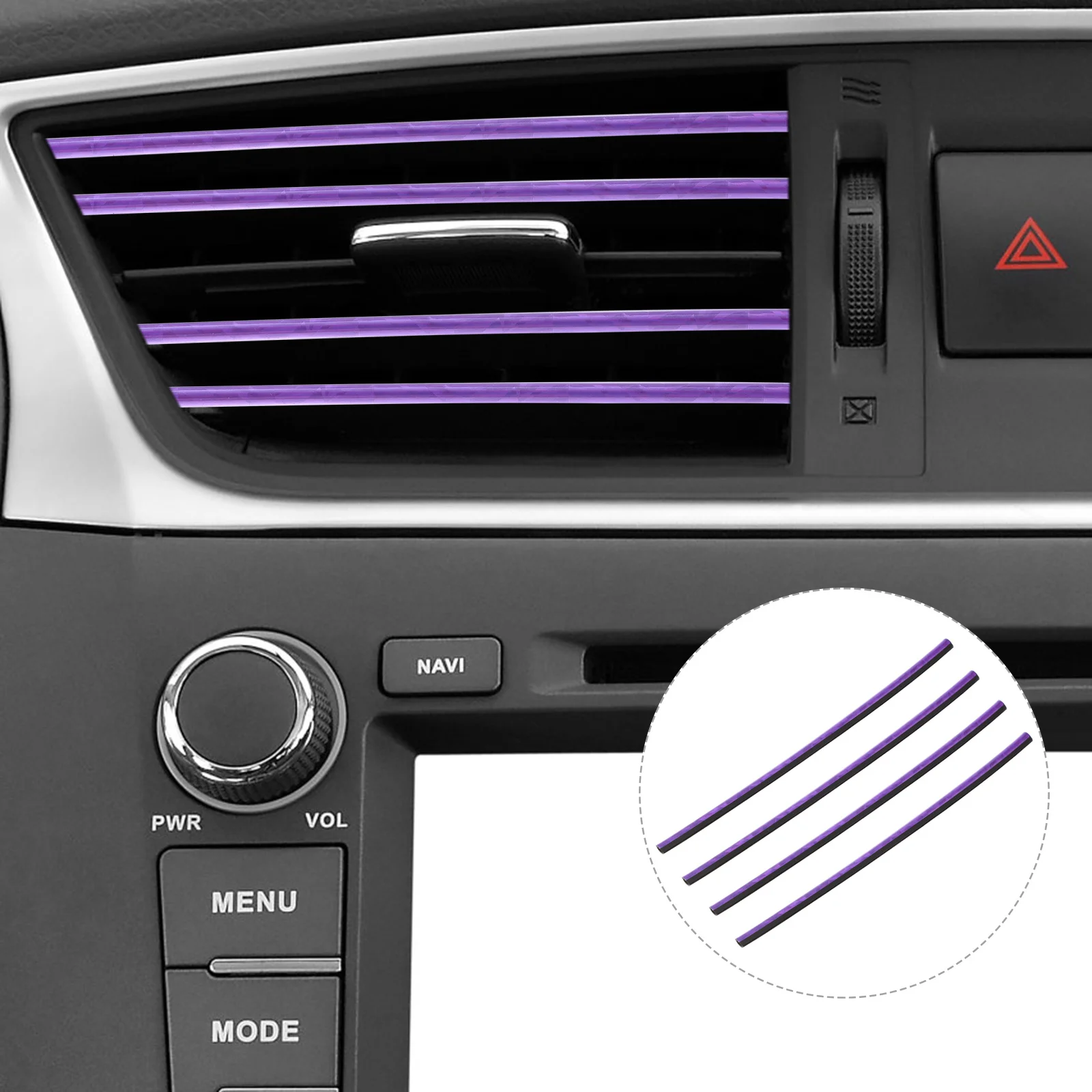 

10Pcs Car Vent Outlet Clip Trim Rhinestone Decorative Strip Conditioning Vent Moulding Replacement Kit