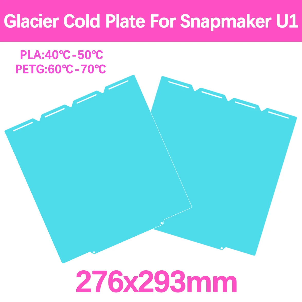 Cold Printing Plate For Snapmaker U1 276x293mm Glacier Double Sided High Viscosity Printing Textured Spring Steel Build Plate