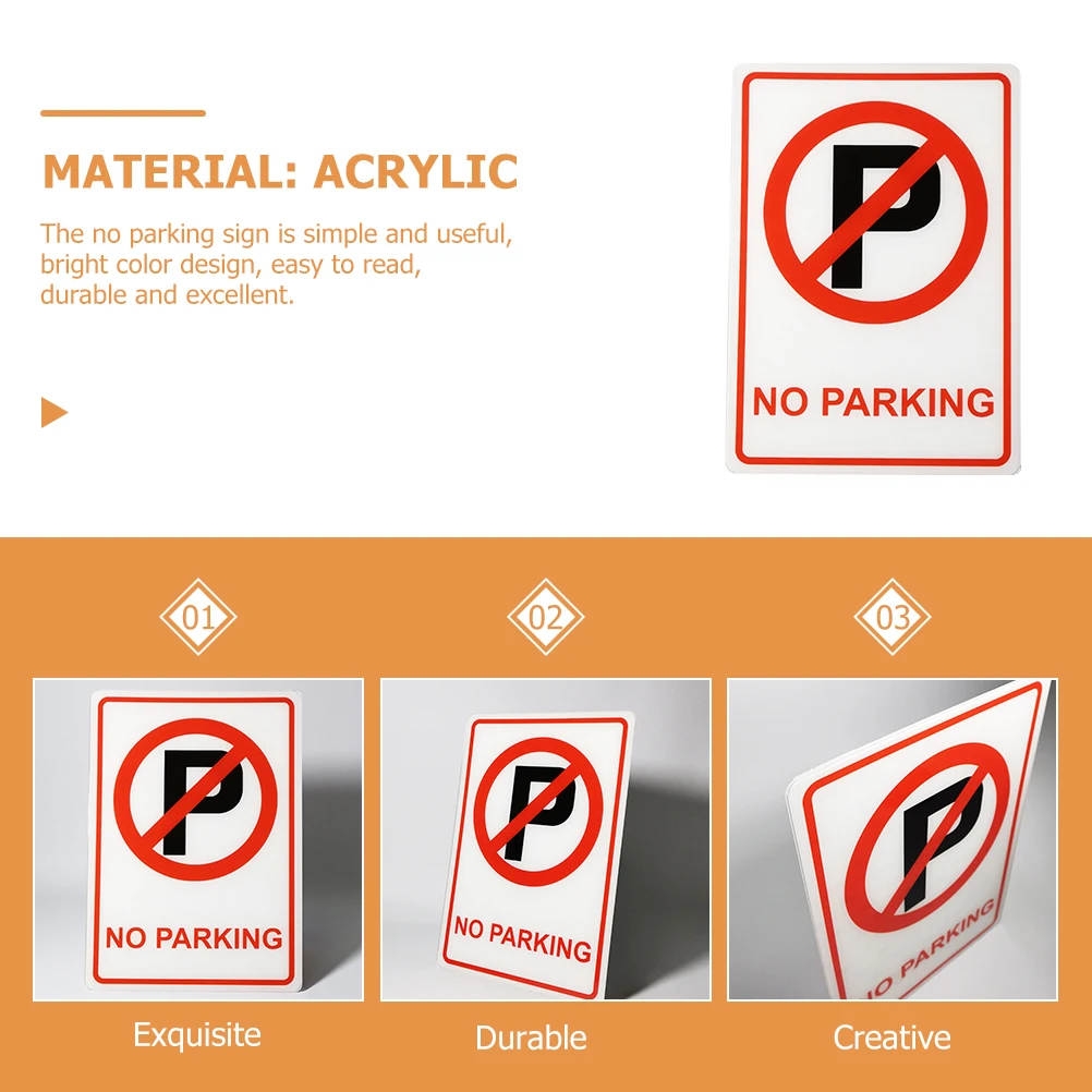Plastic No Parking Sign Weather Resistant Acrylic Easy Install For Home Yard Restaurant Warning Sign Traffic