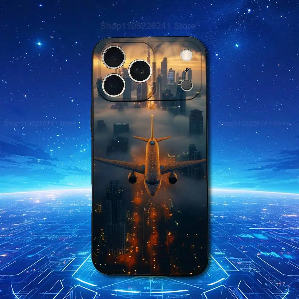 Чехол Fly Art Cartoon Plane для iPhone 11,12,15,14,13,16,17,Plus,Pro Max,XS,XR,SE,Mini,8,7,мягкий силиконовый черный чехол