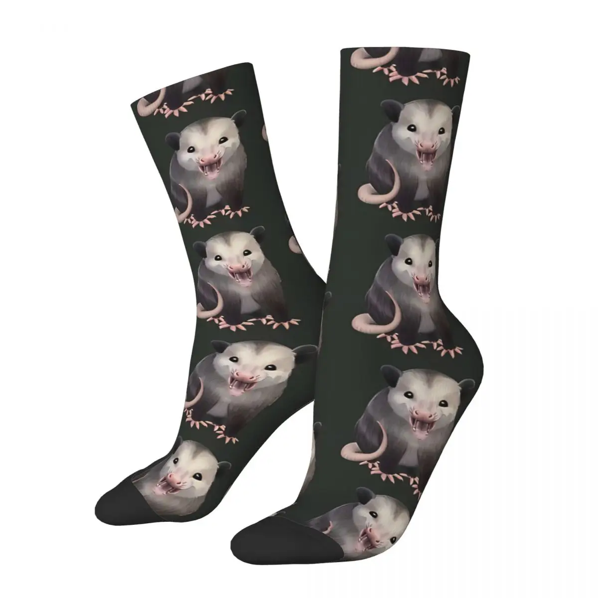 Funny Sock for Men Happy Possum Hip Hop Vintage Opossum Cute Animal Happy Quality Pattern Printed Boys Crew Sock Seamless Gift