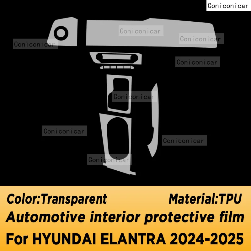 

For HYUNDAI ELANTRA 2024 2025 Panel Dashboard Navigation Automotive Interior Protective Film TPU Anti-Scratch Sticker