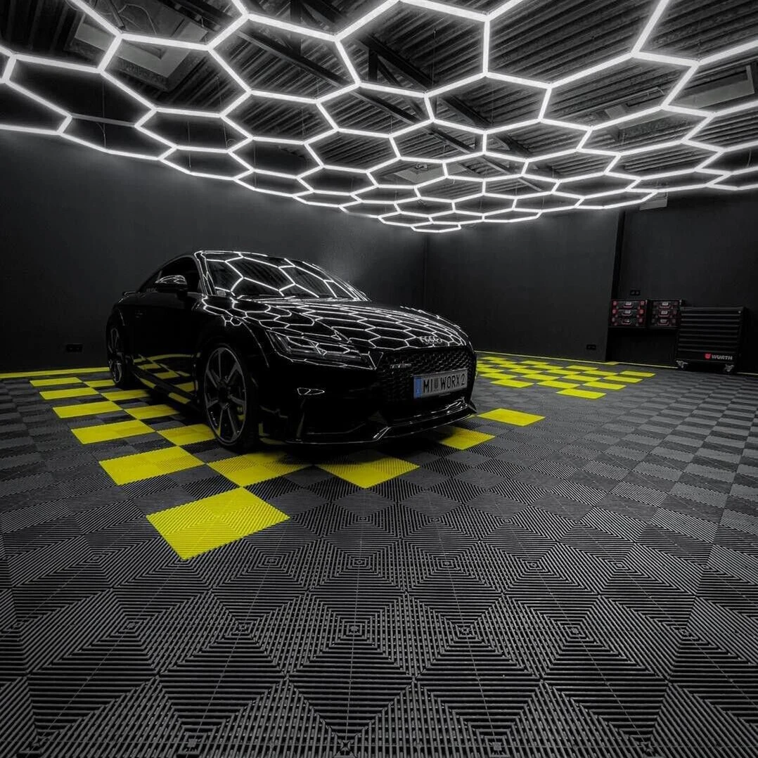 Super Bright Car Detailing LED Shop Light Hexagon Work light Basement Gym Warehouse 8 Hex Grid Hexagon Led Light