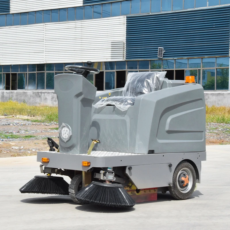 Customized Factory Direct Electric Ride-On Burnishing Floor Sweeper Machine 1280mm Cleaning Width Self-Propelled 80L Dustbin Ind