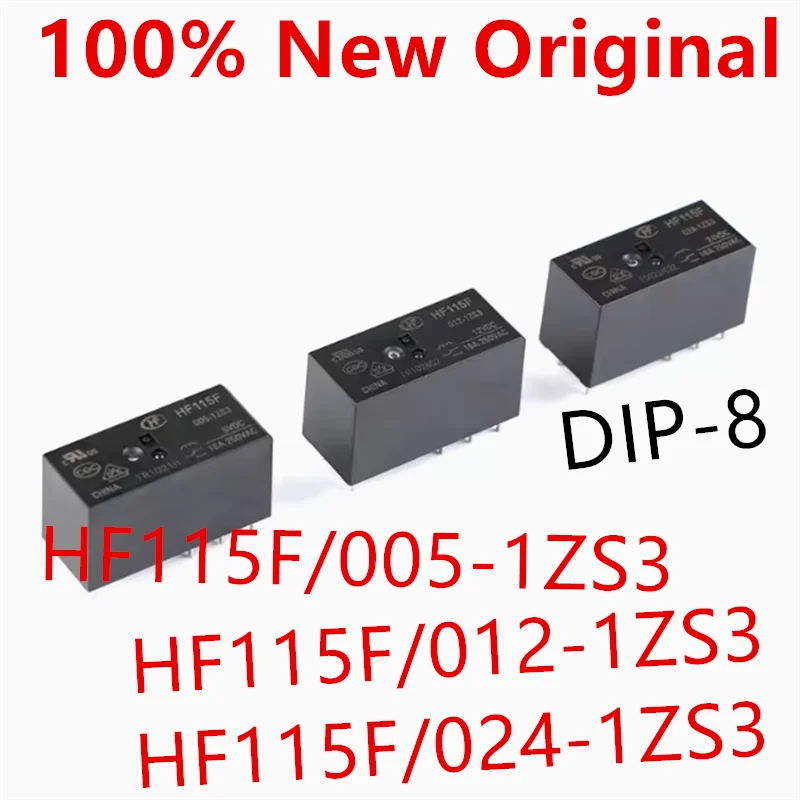 10piece  HF115F/005-1ZS3 、HF115F/012-1ZS3 、HF115F/024-1ZS3  DIP-8  New power relay   HF115F-005-1ZS3 、 HF115F-012-1ZS3