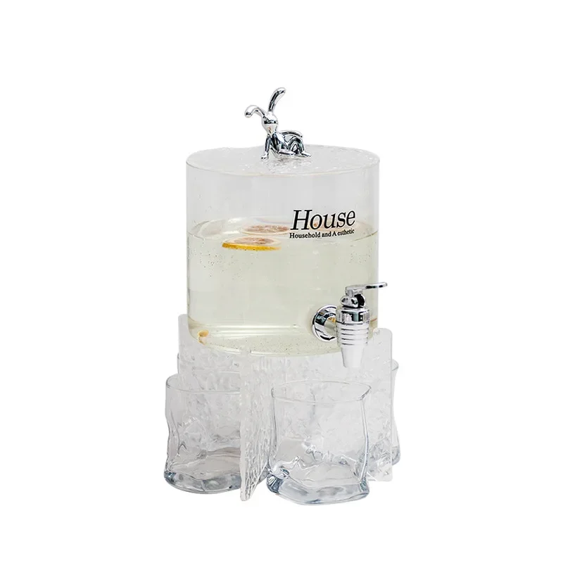 

Glass Tea Set Decanter Family Party Juice Drink Teapot Champagne Cocktail Red Wine Pot Ceremony Transparent