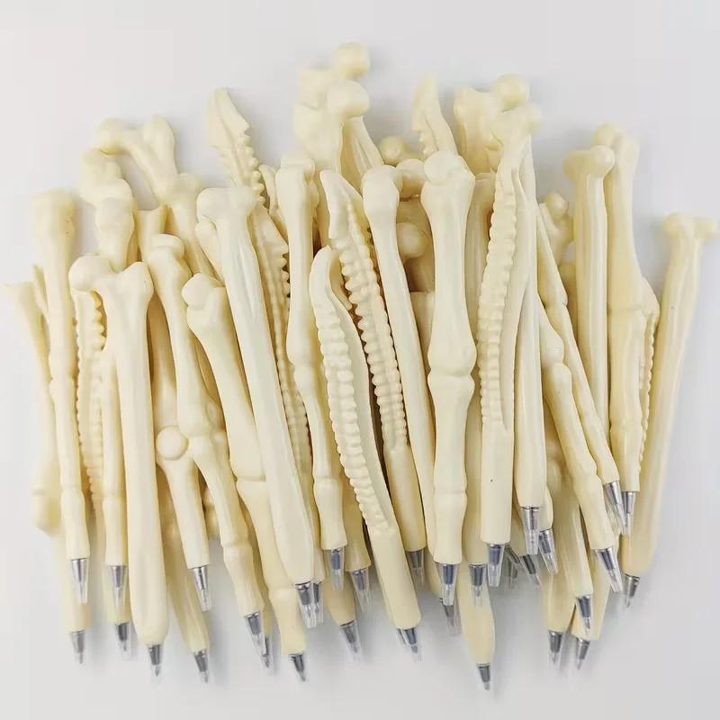 Randomly Selected 30 Bone Pens with Patterns, Creative and Realistic Bone-Shaped Ballpoint Pens, and Skull Finger Design